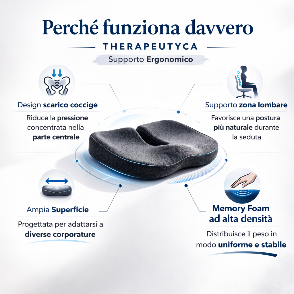 Cuscino ergonomico per schiena e postura